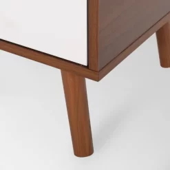 Pickfair Mid-Century Modern 2 Door Cabinet Walnut/White - Christopher Knight Home -Furniture Specialty Store GUEST d1e41cd9 6b23 4ae1 a54a 39a1d20b04ff