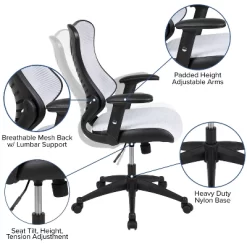 Flash Furniture High Back Designer Mesh Executive Swivel Ergonomic Office Chair With Adjustable Arms -Furniture Specialty Store GUEST d295ee98 34eb 4d2b 9ac0 c227e1a0cd22