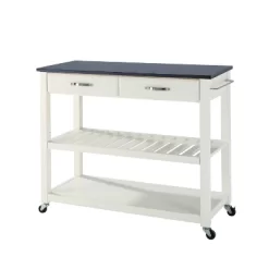 Granite Top Kitchen Prep Cart White/Black - Crosley -Furniture Specialty Store GUEST d30bb3f2 b2af 4e59 be18 5a355a3459c8