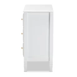 3 Drawer Naomi Wood Bedroom Chest White/Gold - Baxton Studio -Furniture Specialty Store GUEST d3e9ebfc 2597 4352 900c 26da069cdc0c