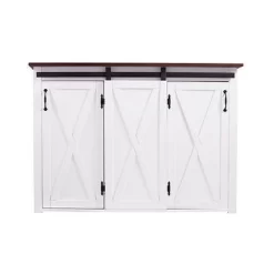 Lashire Barn Door Kitchen Island White - Aiden Lane
