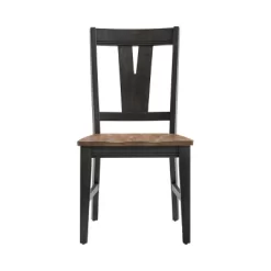 Set Of 2 Harper Splat Back Side Chairs Brushed Brown/Pecan - Intercon