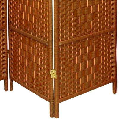7 Ft. Tall Diamond Weave Room Divider - Dark Beige (6 Panels) 4 7 Ft. Tall Diamond Weave Room Divider - Dark Beige (6 Panels) - Image 2