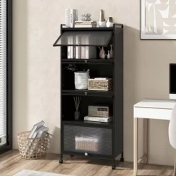 Costway 5-Tier Kitchen Baker's Rack Storage Cabinet Mobile Microwave Stand Flip-up Doors -Furniture Specialty Store GUEST d487ac42 0bc1 476b 9b64 7583cb69f83f