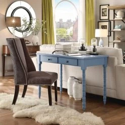Elliott Wood Writing Desk With Drawers - Inspire Q -Furniture Specialty Store GUEST d49ffd85 003d 4046 b8ea 84e9a672a3c8
