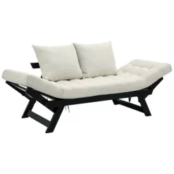 HOMCOM Single Person 3 Position Convertible Chaise Lounger Sofa Bed With 2 Large Pillows And Oak Frame 18 HOMCOM Single Person 3 Position Convertible Chaise Lounger Sofa Bed With 2 Large Pillows And Oak Frame -Furniture Specialty Store GUEST d4a8613a 56fe 4c56 b6e5 556cd73bad10