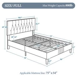 Yaheetech Upholstered Bed Frame With Button-Tufted Headboard 15 Yaheetech Upholstered Bed Frame With Button-Tufted Headboard -Furniture Specialty Store GUEST d530c7d0 5639 4fe2 bd22 59fd3179c2f1