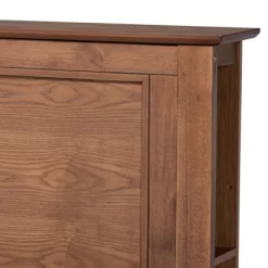 Danielle Wood Platform Storage Bed With Built-In Shelves Ash Walnut - Baxton Studio -Furniture Specialty Store GUEST d53bfaf8 f2b4 468b a723 9016a7ef8395