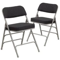 Flash Furniture 2 Pack HERCULES Series Premium Curved Triple Braced & Hinged Fabric Upholstered Metal Folding Chair -Furniture Specialty Store GUEST d556d1fe b089 4e23 a2cb 851865ae3583