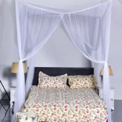 4 Corner Post Bed Canopy Mosquito Net Full Queen King Size Netting Bedding White -Furniture Specialty Store GUEST d60acd74 04f9 43e5 8f86 655555b9ac8e