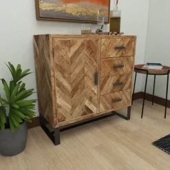 Contemporary Zigzag Pattern Mango Wood Cabinet Brown - Olivia & May 21 Contemporary Zigzag Pattern Mango Wood Cabinet Brown - Olivia & May -Furniture Specialty Store GUEST d60ad33e 01f2 43ba 826b 44aa1822d61d