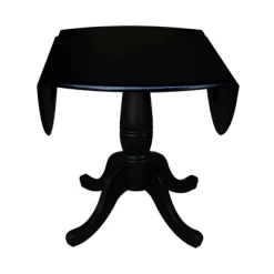 Davidson Round Dual Drop Leaf Pedestal Table Black - International Concepts -Furniture Specialty Store GUEST d623423f 8a75 4856 aaad 294e5632ff58