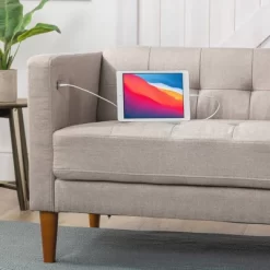 73" Pascal Sofa With USB Oatmeal - Zinus