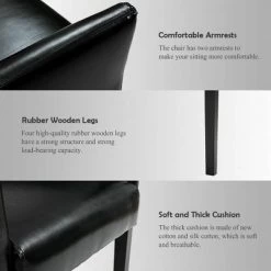 Costway Set Of 2 PU Leather Guest Chairs Reception Side Arm Chairs Upholstered Wood Leg -Furniture Specialty Store GUEST d6fb0000 c44d 47bc 8ea9 1576a4ef7762