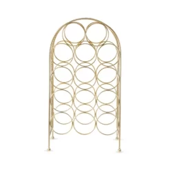 Twine Trellis Wine Rack, Holds 14 Bottles, Gold Countertop Wine Storage, Cast Iron -Furniture Specialty Store GUEST d7668489 3e37 4e30 8b43 bc365a14cb86
