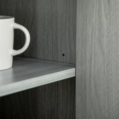 HOMCOM Industrial Buffet Cabinet, Kitchen Sideboard With Metal Grid Flip Drawer, 2-Tier Cabinet, Adjustable Shelf For Living Room, Dining Room, Gray 7 HOMCOM Industrial Buffet Cabinet, Kitchen Sideboard With Metal Grid Flip Drawer, 2-Tier Cabinet, Adjustable Shelf For Living Room, Dining Room, Gray - Image 5