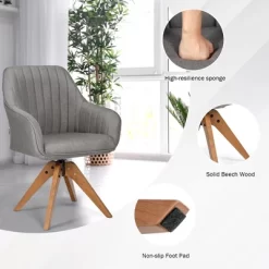 Costway Set Of 2 Swivel Accent Chair Fabric Vanity Study ArmChair W/Wood Legs 17 Costway Set Of 2 Swivel Accent Chair Fabric Vanity Study ArmChair W/Wood Legs -Furniture Specialty Store GUEST da710338 9314 454b 8e15 e0a09cf4d778