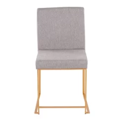 Set Of 2 Highback Fuji Polyester/Steel Dining Chairs Gold/Light Gray - LumiSource -Furniture Specialty Store GUEST da917e65 4aed 4a25 ba47 3e90bb7c4941