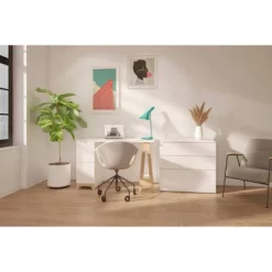 Atypik Desk With 3 Drawer File Cabinet - Nexera -Furniture Specialty Store GUEST db08fbfa 7d7f 4913 a7d6 abad75a22bce