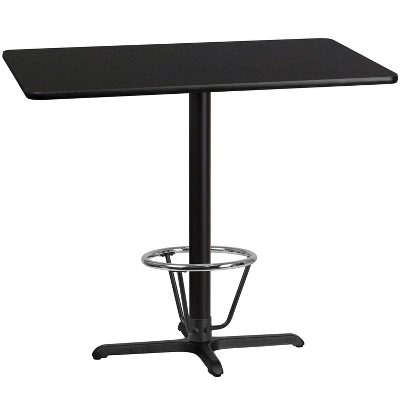 Emma And Oliver 30"x48" Rectangular Laminate Bar Table With 23.5"x29.5" Foot Ring Base 6 Emma And Oliver 30"x48" Rectangular Laminate Bar Table With 23.5"x29.5" Foot Ring Base - Image 4