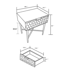 Marcin Wood And Metal 1 Drawer Nightstand White/Gold - Baxton Studio -Furniture Specialty Store GUEST db627740 4739 4e1f ae36 fe9ec3242620
