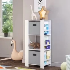 RiverRidge Home Kids' Book Nook Collection Cubby Storage Tower And Bookshelves With 2 Bins - RiverRidge