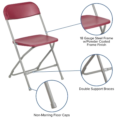 Flash Furniture Hercules™ Series Plastic Folding Chair - 2 Pack 650LB Weight Capacity 8 Flash Furniture Hercules™ Series Plastic Folding Chair - 2 Pack 650LB Weight Capacity - Image 6