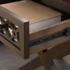 Mirrored Diamond Filigree X Base Nightstand/Table Walnut - Leick Home -Furniture Specialty Store GUEST dcd38a1b 56a2 418e b1c6 a756c5c95235