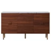 Ashton Sideboard With Faux Marble Top Walnut - Teamson Home