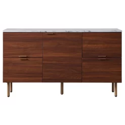Ashton Sideboard With Faux Marble Top Walnut - Teamson Home