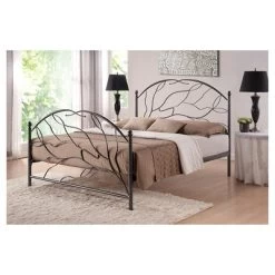 Queen Zinnia Tree Style Metal Platform Bed Antique Bronze - Baxton Studio
