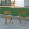 Emma And Oliver Set Of 2 All Natural Weather Resistant Acacia Wood Folding Patio Bistro Chairs In A Natural Finish With Protective Teak Oil Layer -Furniture Specialty Store GUEST dd9346a8 9a37 44ef a103 eced393f81e6