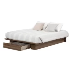 Queen Tao Platform Bed With Drawer Natural Walnut - South Shore -Furniture Specialty Store GUEST ddaae5ac e8b2 4447 a36d 68ad663f6b51