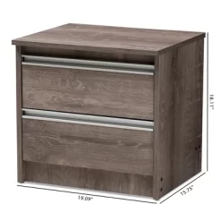 Gallia Modern And Contemporary Oak Finished 2 Drawer Nightstand Brown - Baxton Studio 17 Gallia Modern And Contemporary Oak Finished 2 Drawer Nightstand Brown - Baxton Studio -Furniture Specialty Store GUEST ddb74bb4 a2ac 4d13 8c8a f0bcc608c2d7