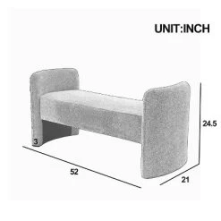 Donna 52" Large Storage Ottoman Upholstered Teddy Bench With Solid Wood Legs-Maison Boucle -Furniture Specialty Store GUEST de06e952 b7d6 4220 9da4 dd8c9ce8d84c