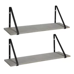 27.5" X 8.2" 2pk Soloman Wooden Shelf Set With Brackets - Kate & Laurel All Things Decor -Furniture Specialty Store GUEST de1aae24 23ad 4788 bb6c 306008ae9a09