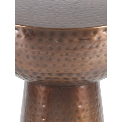 Hammered Metal Drum End Table Bronze - Olivia & May 6 Hammered Metal Drum End Table Bronze - Olivia & May - Image 4