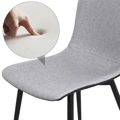 Yaheetech Set Of 4 Dining Chairs With Ventilate Fabric Cushion Metal Legs For Kitchen Living Room, Gray 6 Yaheetech Set Of 4 Dining Chairs With Ventilate Fabric Cushion Metal Legs For Kitchen Living Room, Gray - Image 4