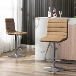 Hywela Bar Stools, Modern PU Leather Adjustable Swivel Barstools, Armless Kitchen Island Counter Bar Stools With Bigger Base, Set Of 2,Stylish- The Pop Home -Furniture Specialty Store GUEST df21f65f 1b88 470f 82bb 8d876cc35a5e