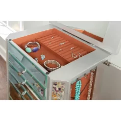 Aislin Jewelry Armoire Mirror/Silver - Powell Company -Furniture Specialty Store GUEST df221d86 0ec5 423d b321 22c898bab998