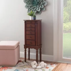 Wylie Jewelry Armoire Cherry Red - Powell Company -Furniture Specialty Store GUEST df3710c2 01e0 47b9 9fea 7c12b6a5a876