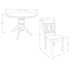 Glenwillow Home 42" Round Pedestal Dining Table + Double X-Back Dining Chairs Dining Set -Furniture Specialty Store GUEST df94deb7 4ad8 4273 af09 cb8d7473976d