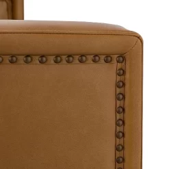 Eulalia 28.74''Wooden Upholstery Wide Genuine Leather Swivel Chair With Swivel Metal Base And Squared Arms | ARTFUL LIVING DESIGN -Furniture Specialty Store GUEST e03bc25d 7f85 40e9 92ac 27652147eaa7