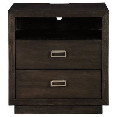 Hyndell Nightstand Dark Brown - Signature Design By Ashley 4 Hyndell Nightstand Dark Brown - Signature Design By Ashley - Image 2