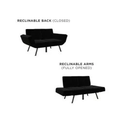 RealRooms Euro Upholstered Tufted Loveseat Futon With Storage Pockets -Furniture Specialty Store GUEST e0660a0f fc47 4856 b13f 29005b2a0891