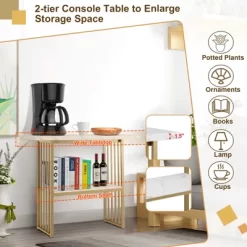 Costway 48'' 2-tier Console Table Modern Entryway Table For Living Room Hallway 19 Costway 48'' 2-tier Console Table Modern Entryway Table For Living Room Hallway -Furniture Specialty Store GUEST e08966e1 dcd1 4bbb 9e50 775d3722fe96