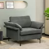 Costway Modern Linen Fabric Accent Armchair Upholstered Single Sofa W/ Metal Legs Grey -Furniture Specialty Store GUEST e0b1f95a 60f9 465d a640 57b4d4ca95da