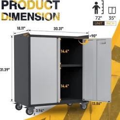 AOBABO Steel Wheeled Lockable Tool Box Supply Cabinet Organizer With Adjustable Storage Shelves For Homes, Offices, And Garages -Furniture Specialty Store GUEST e0c1af55 abc0 47a1 9606 0bf2e9075c96