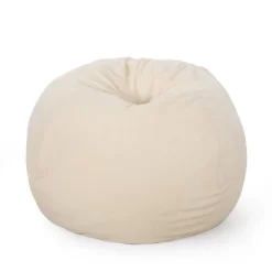 5' Newalla Modern Shearling Bean Bag - Christopher Knight Home -Furniture Specialty Store GUEST e1f008ef 60e4 4707 a07f 04466e908e6f