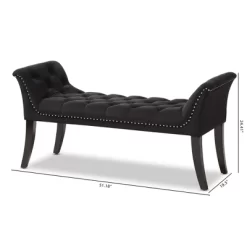 Chandelle Luxe And Contemporary Velvet Upholstered Bench Black - Baxton Studio -Furniture Specialty Store GUEST e2475389 4bcd 42f5 8dde 41566290cbbe
